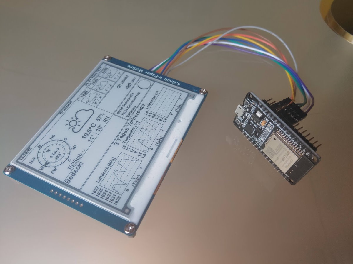 ESP32 mit Waveshare 4.2